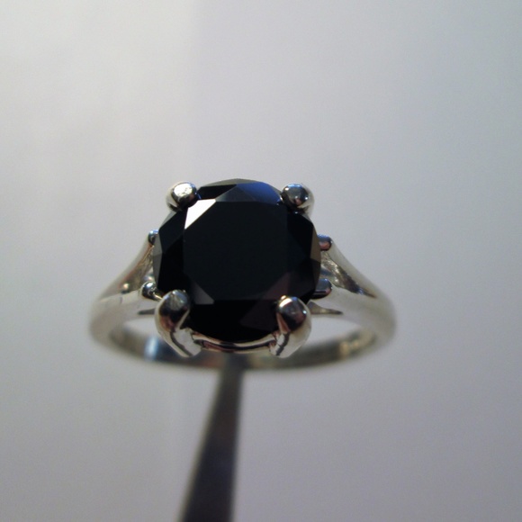 2.25ct Real Natural Black Diamond Ring, Appraisal, Free Diamond Tester - Picture 2 of 7